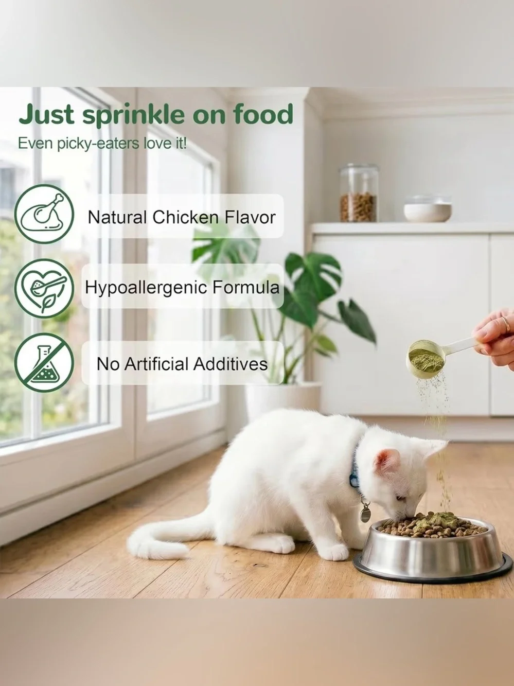 Vetrimatrix Cat Dental Powder Fresh Breath Chicken Flavor 2.82 oz (80g)